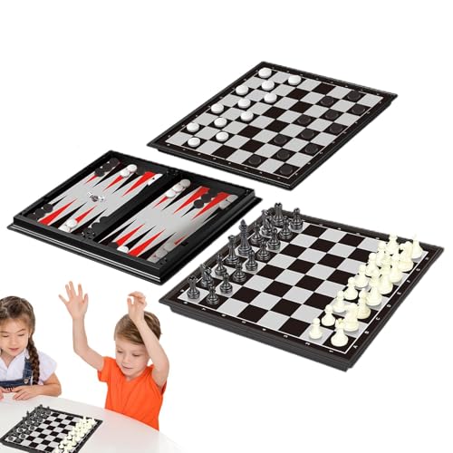 Magnetic Chess Set - Interaktives Schachspiel, Strategie -Brettspiel, tragbares Reiseschach -Set | Falten -Puzzle -Board, unterhaltsames und herausforderndes Strategiespiel für Familienspiele Nacht Al von Generic