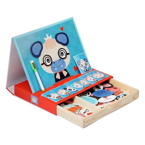 Magnetische Puzzles, Kinderpuzzles im Alter von 2–4 Jahren | Tierausdrücke Kleinkindpuzzles Magnetisches Puzzlebuch | Magnetisches Puzzle für Kleinkinder, Reisespiele für Klassenzimmer, Reisen, Klasse von Generic