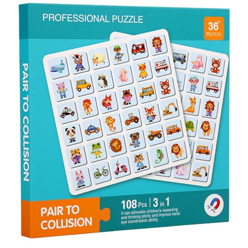 Magnetische Puzzletafel, magnetische Reisespiele – Puzzles, Reisespiele zum Lernen kognitiver Fähigkeiten und Puzzle, lustiges Lernpuzzle für Kinder ab 3 Jahren von Generic