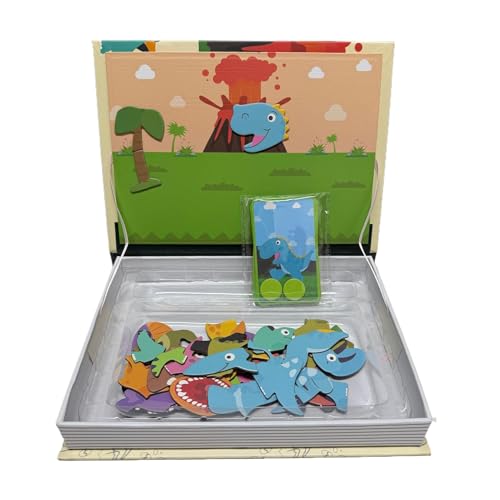 Magnetische -Rätsel - Puzzles Set, farbenfroh Magnetische -Rätsel Dinosaurier Magnetgüter Magnetpuzzle Sets -Form-Rätsel Magnetische tierische Rätsel Dinosaurier Magnetische Playsets Magn von Generic