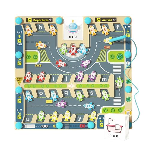 Magnetisches Alphabet-Labyrinth-Spielzeug, magnetisches Alphabet-Labyrinth für | Alphabet-Flughafenspielzeug aus Holz | Aktivitätsbrett mit Alphabet-Puzzle für Flugzeuge, Lernspielzeug Magnetisches Alphabet-Labyrinth-Spielzeug, magnetisches Alphabet-Labyrinth für | Alphabet-Flughafenspielzeug aus Holz | Aktivitätsbrett mit Alphabet-Puzzle für Flugzeuge, Lernspielzeug von Generic