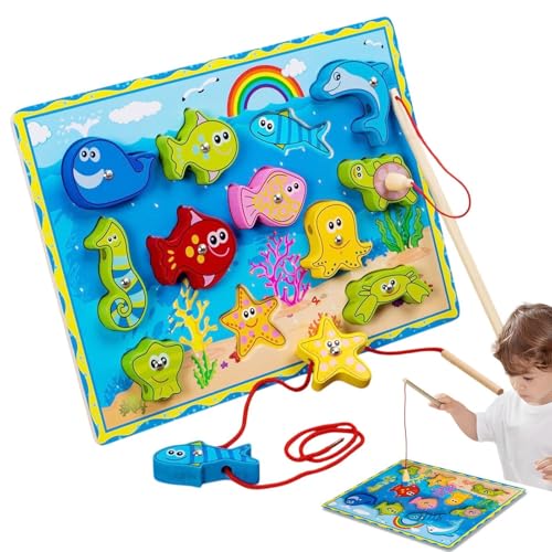 Magnetisches Angelpuzzle-Set: Holzspielzeug mit Fädelblöcken, lustiges Angelbrett | Frühes Lernspielzeug für Kinder von 1 bis 3 Jahren, praktisches Entwicklungsspiel für Magnetisches Angelpuzzle-Set: Holzspielzeug mit Fädelblöcken, lustiges Angelbrett | Frühes Lernspielzeug für Kinder von 1 bis 3 Jahren, praktisches Entwicklungsspiel für von Generic