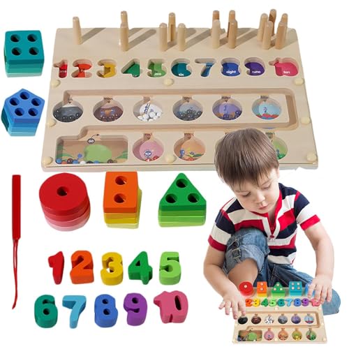 Magnetisches Farb- und Zahlenlabyrinth, Magnetpuzzles für Kleinkinder,Magnet-Labyrinth-Brettspiel, pädagogisches Zählen, passendes Spielzeug - Lernspielzeug für Kinder aus, Feinmotorikspielzeug f von Generic