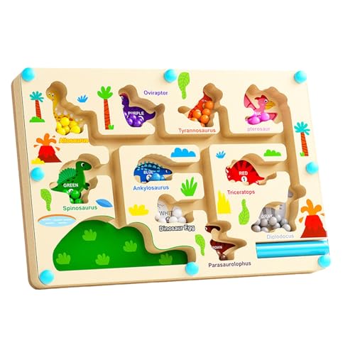 Magnetisches Farblabyrinth, magnetisches Perlensortierbrett - Regenbogen-Perlen-Puzzle | Spiel Holz-Magnet-Puzzle-Brett, Regenbogen-Perlen-Puzzle, pädagogisches kognitives Kinderspielzeug für und Mädc von Generic