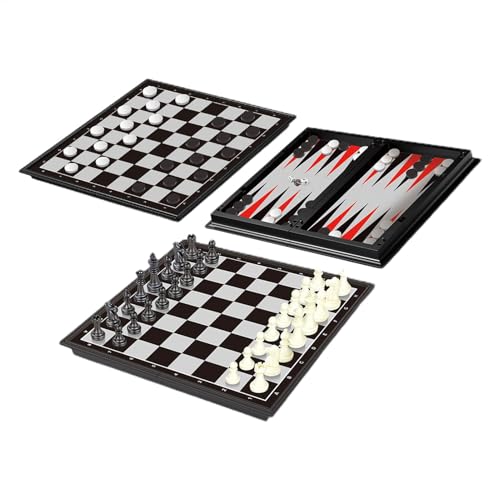 Magnetisches Schachspiel, Magnetisches Schachspiel, Brettspiele Schachbrett, Zusammenklappbares Puzzlebrett, Schachspiel-Lernspielzeug, interaktives Spielzeug-Schachspiel für Kinder und Erwachsene von Generic