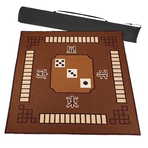 Mahjong-Matte, Braun, mit Tragetasche, rutschfeste Spielmatte mit Geräuschreduzierung, Tischdecke für Poker, Kartenspiele, Brettspiele (99,9 x 99,9 Zoll) von Generic