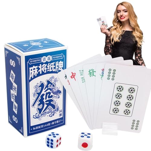 Mahjong-Spielkarten – Tragbarer Mahjong-Solitaire | Reise-Mahjong-Karten für Freunde, ältere Menschen, Erwachsene für Parkvogelfreunde, Freizeitreisen, Freizeitaktivitäten im Freien und Treffen mit Fr von Generic