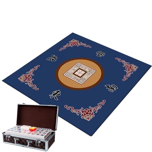 Mahjong-Tischbezug – rutschfeste, verdickte Spielmatte, schalldichte Mahjong-Unterlage | Rutschfeste Matte, Mahjong-Tischmatte, Spieltisch-Schutzmatte für Mahjong-Paigow-Domino-Pokerspiele, 80 x 80 cm von Generic