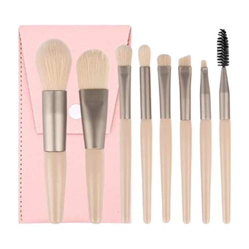 Make-up-Pinsel – 8-teiliges Reiseset mit weichen synthetischen Haaren und Etui | Professionelle Lidschatten-, Augenbrauen-, Eyeliner- und Mischpinsel für Puder-Make-up | Tragbar und perfekt für die Sc von Generic