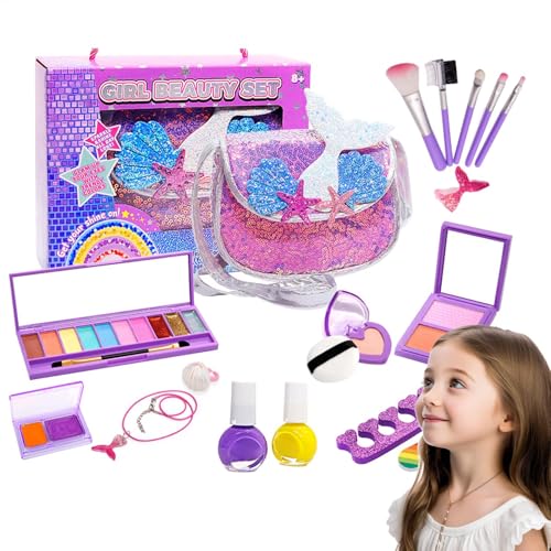 Make-up-Spielzeug, Make-up-Spielzeug - 19x Make-up-Set für Kleinkinder und Mädchen | Echtes Make-up-Spielzeug für Mädchen, Make-up-Zubehör, waschbares Make-up-Spielzeug für Geburtstag, Weihnachten von Generic