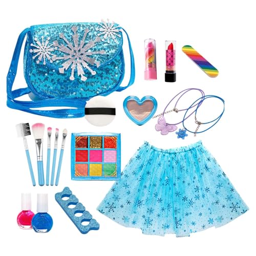 Make -up -Werkzeugset - 18x Mädchen Kinder Make -up -Set -Spielzeug, Mädchen Spielen Haus Prinzessin Giift Box Set | Waschbarer vor, Mädchenspielzeug, Kinderspielhaus Make-up Prinzessin Kleid für 3-1 von Generic