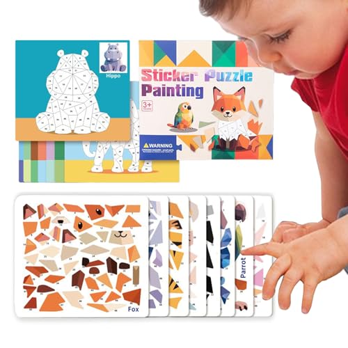 Malen nach Aufklebern | Puzzlebuch selbstklebend Tiere 3D Set kreative Aktivität | Gehirnspiele Lernspiele Fahrzeuge Tiere Motorik Feinmotorik Geschenk Geburtstag Mädchen Malen nach Aufklebern | Puzzlebuch selbstklebend Tiere 3D Set kreative Aktivität | Gehirnspiele Lernspiele Fahrzeuge Tiere Motorik Feinmotorik Geschenk Geburtstag Mädchen von Generic