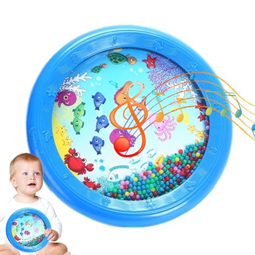 Marine Sound Drum - Perle Drum, Percussion Sea Sound Instrument | Handheld Marine Entspannende -Sound -Drum, Lernt Lernen Vorschulpädagogik Spielzeug Baby Tamburin Für Kinder Kinder B von Generic