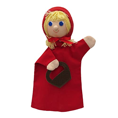 Marionette Märchenfigur Handpuppe Rotkäppchen 28 cm, Mehrfarbig, für Kinder Jungen Mädchen Babys von Generic