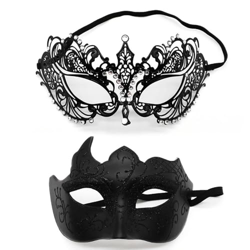 Maskerade Maske Halloween Party Cosplay Mardi Gras Maske Karneval Augenmaske für Fancy Kleid Maske Kostüm Party Bar Halbgesicht bemalte Maske Kombinationsset(M) von Generic