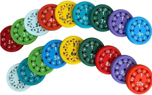 Math Fidget Spinners, Math Fact Fidget Spinners, Multicolored Math Facts Fidget Spinners,Fidgeters Who Are Learning Math, Division and Multiplication on One Fidget (18pcs) von Generic