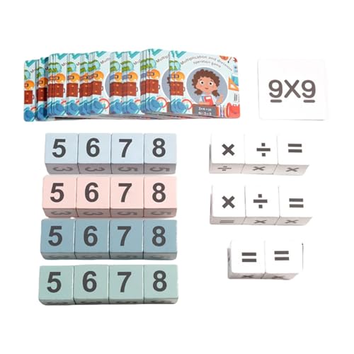 Mathe-Brettspielzeug aus Holz, Multiplikations-Mathe-Brettspiel - Multiplikation Division Holzspielzeug,Holztischspiel, Familienreisespiel für, Mädchen, Kinder, Kinder, Freunde von Generic