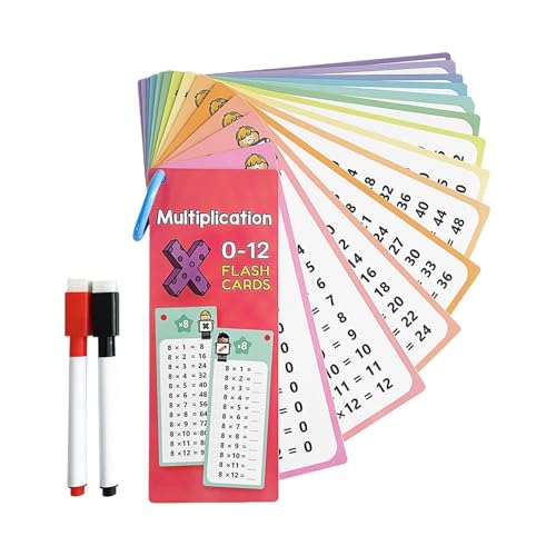 Mathe-Lernkarten,Mathe-Lernkarten - Mathe-Lernspiele mit Ring,Reisespiele, Zahlenkarten, Mathe-Spielzeug für das Klassenzimmer zu Hause von Generic