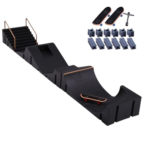 Mini-Fingerboard-Skatepark-Set – komplettes Finger-Skateboard-Set, Fingerboard-Rampen für Anfänger | Protable Finger Skatepark Kit, professionelles Skateboard Kit für Tricks, Fingerboarding Park, von Generic