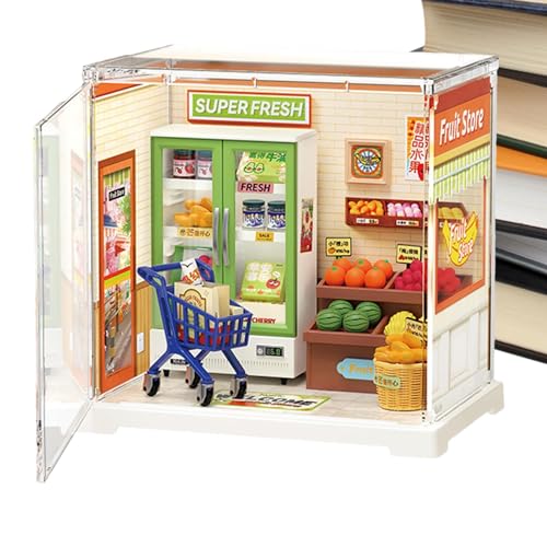 Mini-Haus-Set,Mini-Haus-Set | Kleines Kinderhaus | Miniatur-Raum-Set, Mini-Haus mit Möbeln und Zubehör, Mini-Haus-Spielzeug für Erwachsene und Kinder von Generic