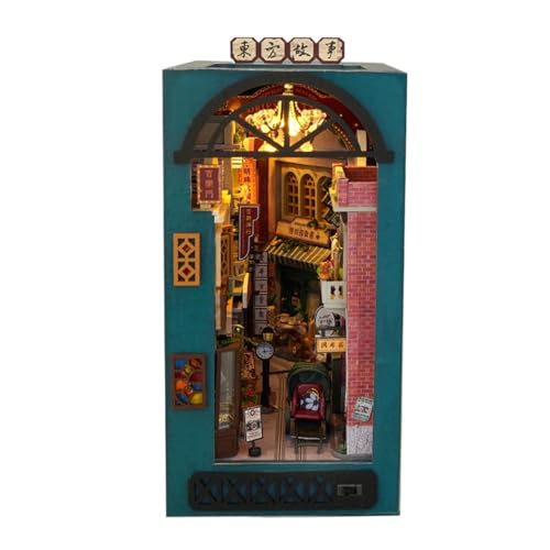 Miniatur-Buchecken-Set, Bücherregal | Modell der Auffahrt mit LED-Licht, Bücherregal, 3D-Holzpuzzle für Erwachsene, Jugendliche, Anfänger Miniatur-Buchecken-Set, Bücherregal | Modell der Auffahrt mit LED-Licht, Bücherregal, 3D-Holzpuzzle für Erwachsene, Jugendliche, Anfänger von Generic