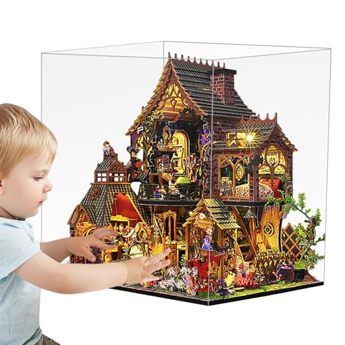 Miniatur Puppenhaus Kit – Miniatur Puppenhaus Kits, Miniatur-Puppenhaus Kits, Kunsthandwerk für Haus | Holzhäuser mit Möbeln von Generic