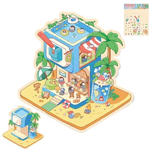 Miniatur -Szenenaufkleber - 3D Dekorative Abziehbilder, süße Landschafts -Set | Diyy Scrapbooking -Aufkleber für Zeitschriften, Laptops, Telefone | Kreative Cartoon Art Accessoires für Kinder und Erwa von Generic