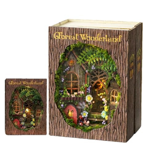 Miniaturhaus-Set, Modell Puppenhaus – Idee für den Raum, Spielzeugmodell-Set zum Bauen von Miniaturhaus – robustes Puppenhaus Holzpuzzle von Generic