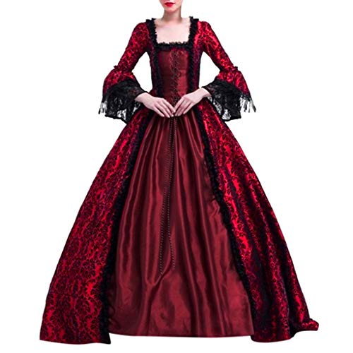 Mittelalter Kleidung Damen Renaissance Kleid Weste Set Damen Pirat Kostüm Gothic Mantel Steampunk Cosplay Top mit Schnürung Comfy von Generic