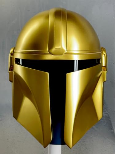 Mittelalter Mandalorianer Helm Bobafett Helm Ritter Rüstung Helme Golden Historische Tragbare Kostüm Helm Reenactment LARP Cosplay Krieger Helm Halloween Kostüm von Generic