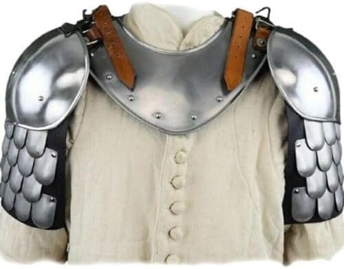 Mittelalter Ritter Schulterpolster Paar larp Gorget Krieger Stahl LARP von Generic