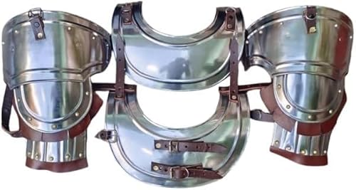 Mittelalter Stahl Gorget & Pauldrons Set Battle Warrior Gorget Schulterpanzer Schulterpanzer Set Halloween Kostüm von Generic