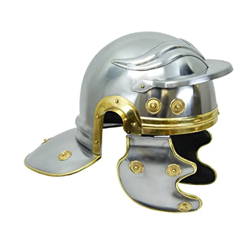 Mittelalter römischer Centurion Helm Soldat tragbar Spartan Helm LARP Kostüm Cosplay Metall Centurion Trooper Helm Halloween von Generic