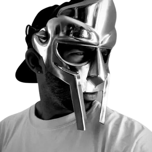 Mittelalterliche Amor Gesichtsmaske MF Doom Gladiator Maske 18g Mild Stahl Gesicht Rüstung Maske Replik Rollenspiel Ritter Krieger Kostüm von Generic