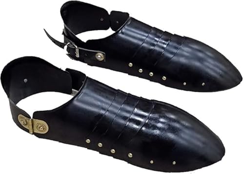 Mittelalterliche Rüstung schwarz Stahl Rüstung Schuhe Reenactment Rustikale Vintage Heimdekoration Geschenke von Generic