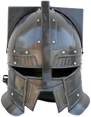 Mittelalterlicher Moria Zwerge Gebläuter Helm Krieger Ritter Helm Cosplay Rüstung Larp Kostüm Finish Antik Schwarz von Generic