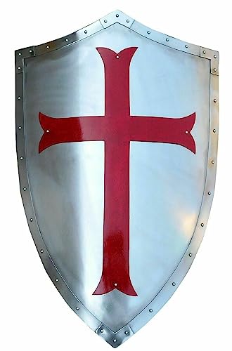 Mittelalterlicher Ritter Larp Rüstung Schild Stahl Eisen Templer Kreuz Schild Kreuzritter Kampf Cosplay Kostüme SCA LARP Rüstung Schild Halloween von Generic