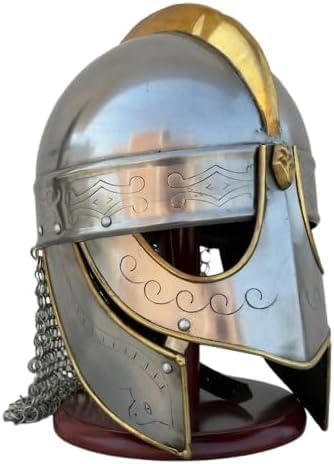 Mittelalterlicher Ritter Wikinger Kettenhemd Wolf Helm Wikinger nordischer Helm LARP Cosplay Rüstung Kostüm von Generic