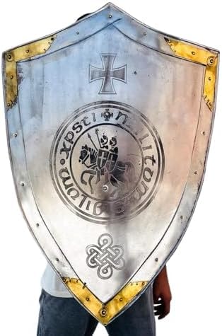 Mittelalterlicher Templer-Heizschild, Krieger, Ritter, Ritter, Stahl, Kampf, Kreuzritter, Schild, Cosplay und Rollenspiel, bestes Geschenk für Ihn von Generic