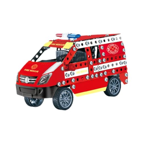 Modell Auto Kits Fahrzeuge Spielzeug Stem Gebäude Spielzeug Set Montage Set Spielzeug für Mädchen Geschenke, Feuerwehrauto von Generic