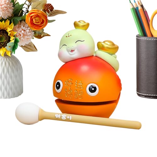 Mokugyo Instrument, Fischtrommel, Meditationsdrum - Fisch-Perkussionsinstrument Kreative Cartoon Neujahrskarte Snake Mokugyo Desktop Ornament für verschlafene Schränke Mokugyo Instrument, Fischtrommel, Meditationsdrum - Fisch-Perkussionsinstrument Kreative Cartoon Neujahrskarte Snake Mokugyo Desktop Ornament für verschlafene Schränke von Generic