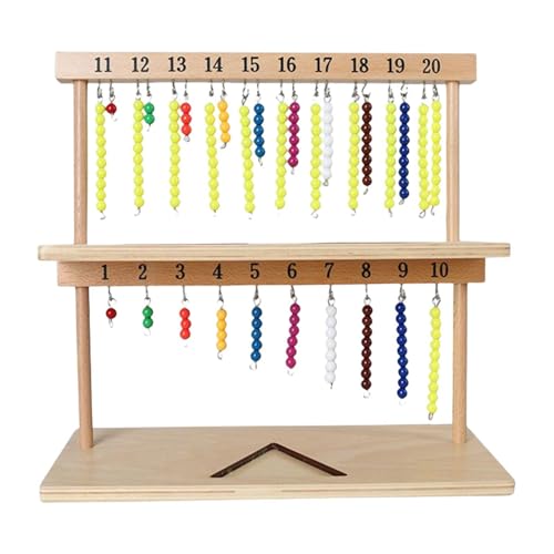 Montessôri Mathematische Perlen – Halterung aus langlebigem Holz mit 1 bis 20 Perlen, mathematisches Lernspielzeug Montessôri, Abakus aus Holz für Kinder, praktisches Lernwerkzeug mit Perlen Montessôri Mathematische Perlen – Halterung aus langlebigem Holz mit 1 bis 20 Perlen, mathematisches Lernspielzeug Montessôri, Abakus aus Holz für Kinder, praktisches Lernwerkzeug mit Perlen von Generic