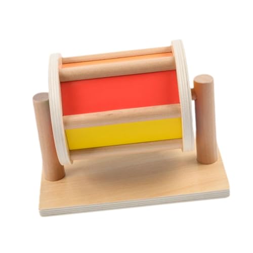 Montessori Rotierende Trommel Sensorisches Entwicklungsspielzeug Rollende Textiltrommel Baby Holzspielzeug für Kinder von Generic