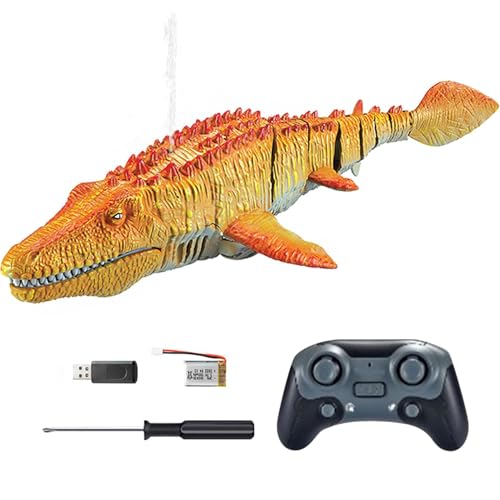 Mosasaurus Wasserspielzeug - Marine Reptile Fun, Radio kontrollierte Mosasaurus Undersea Toys | Tiefende Mosasaurus -Neuheiten Glühen und Flüssigentladung für Schwimmbad, Reservoir, 40x14,5 x 8 cm von Generic