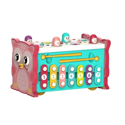 Multimedia-Funktionsspielzeug für Kinder, Whack-A-Mole-Puzzle, 0-3 Jahre altes Baby, Eltern-Kind-Interaktion, Angeln gehen, Früherziehung RFl466 (Red, 21cm×12.5cm×12.5cm) von Generic