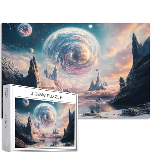 Multiverse & Astral Design 1000 Teile Puzzle für Erwachsene, Weltraumthema, Kunst-Puzzle, herausfordernde Familienaktivitäten, buntes DIY-Bastelpuzzle für Heimdekoration, Geschenke, 68 x 50 cm von Generic