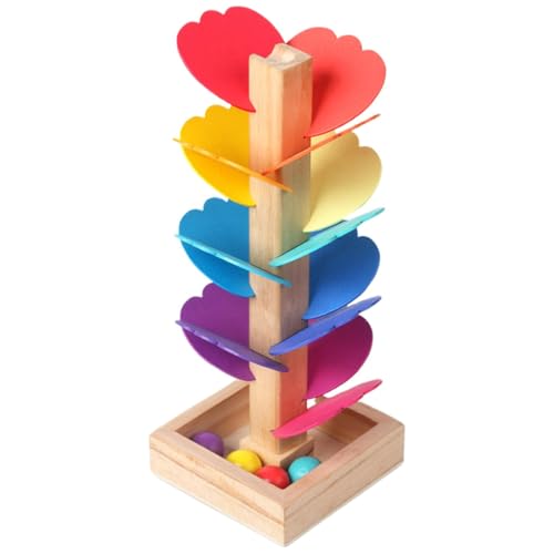 Music Tree Toys - Buntes Holzlauf, Ball Drop Educational Toy | Das von Montessoris inspirierte interaktive Spiel entwickelt motorische Fähigkeiten, Schallerkennung robustes Holzdesign Easy Assembly fü von Generic