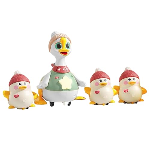 Musik-Entenspielzeug – Baby-Musik-Ente, animiertes Entenspielzeug | Interaktives Krabbel-Enten-Familienbaby-Set, leuchtendes Lauf-Enten-Entenküken-Set, ansprechendes Schaukelspielzeug für Kinder für d von Generic