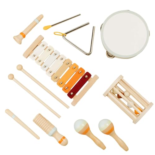 Musikinstrumenten-Set für Kinder, Musikinstrumente aus Holz | Lustige Musikspielzeuge für Babys, Vorschulspielzeug | Innovative Vorschulmusikinstrumente, Schlaginstrumente für Kinder im Alter von 3–5 von Generic