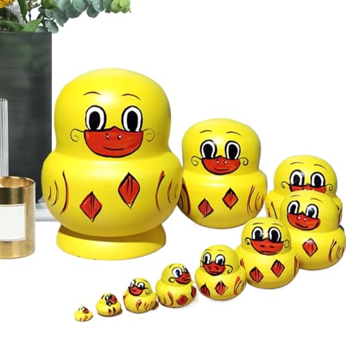 Nestpuppen für Kinder, Holz stapelbare Nistpuppen - Bunte Cartoon Entenpuppen - 10x Holz Nestspielzeug, Schöne pädagogische Nistpuppen für Geburtstage, Partys, Familientreffen Nestpuppen für Kinder, Holz stapelbare Nistpuppen - Bunte Cartoon Entenpuppen - 10x Holz Nestspielzeug, Schöne pädagogische Nistpuppen für Geburtstage, Partys, Familientreffen von Generic